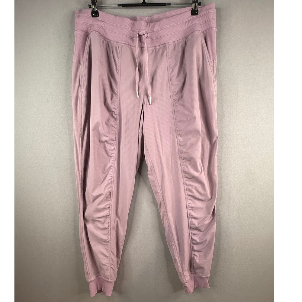 Lululemon Dance Studio Mid-Rise Jogger Womens 14 Pink Purple Full Length Ruched